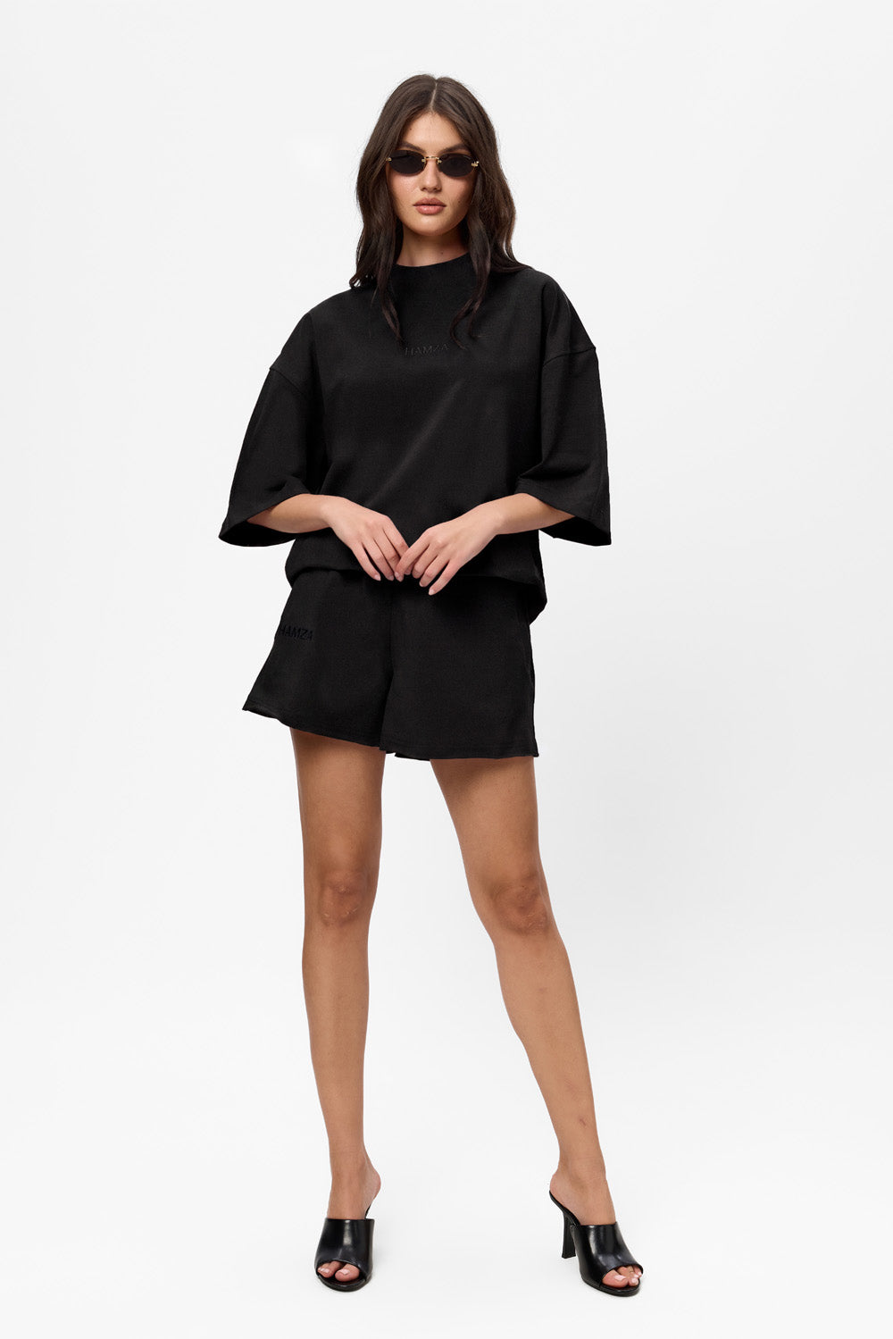 Midnight oversized cotton shorts