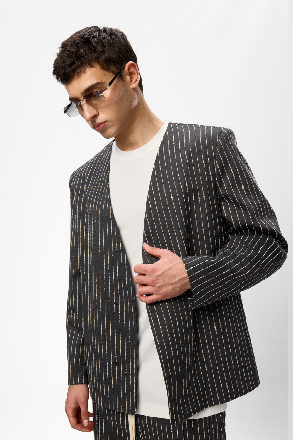 247 Grey Striped Blazer