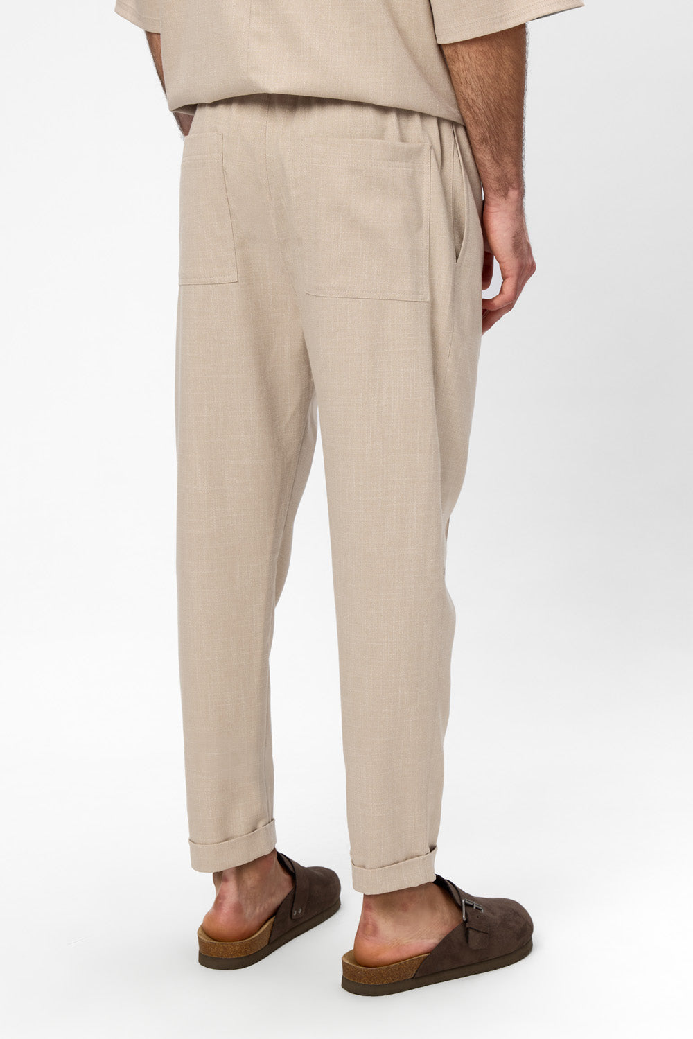 Thom Beige Melange Cloth Pants