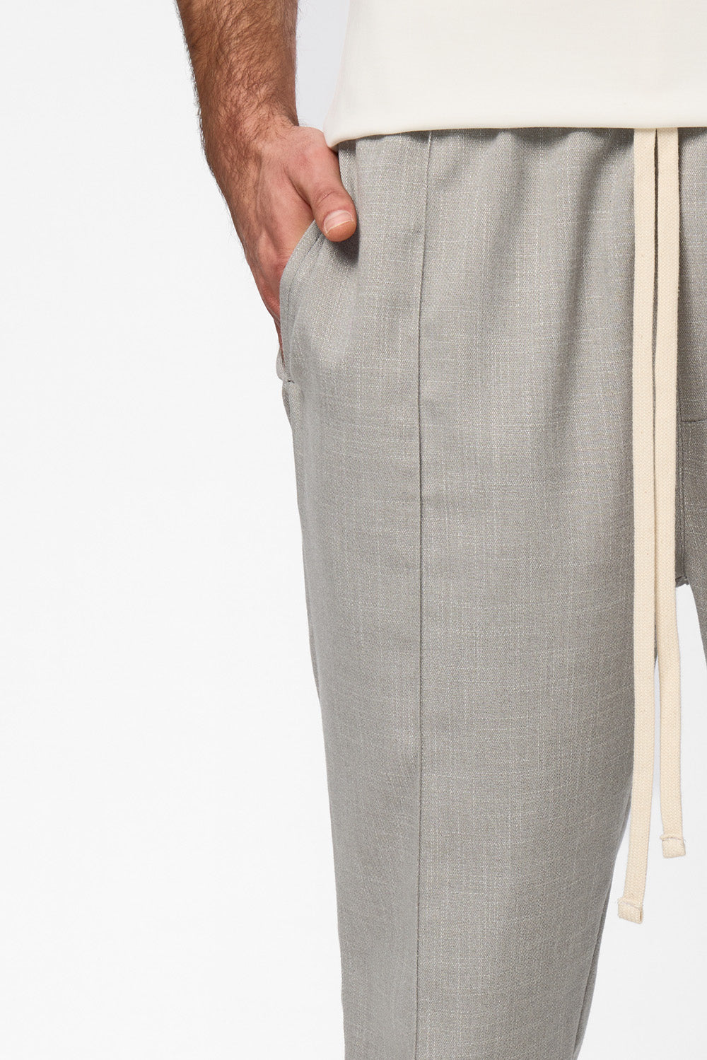 Thom Grey Melange Cloth Pants