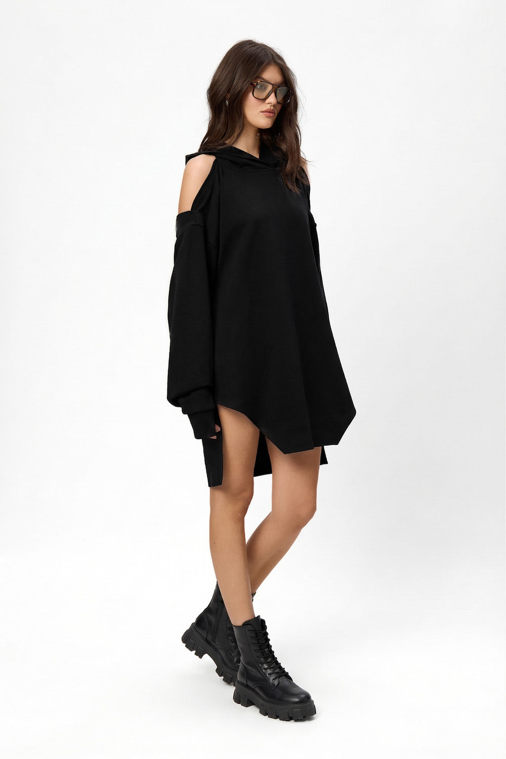Fragile Riana Black Hoodie-Dress