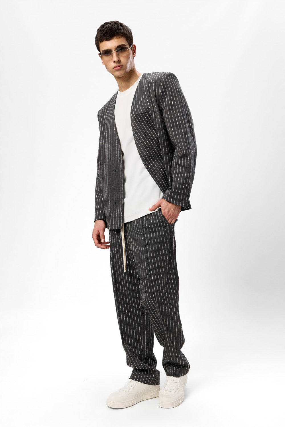 247 Grey Striped Blazer