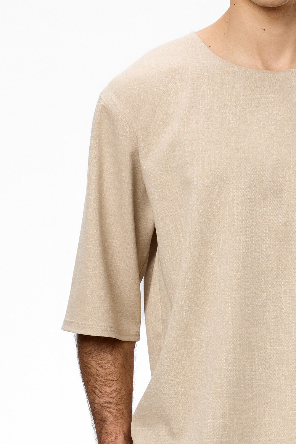 Thom beige melange cloth T-shirt