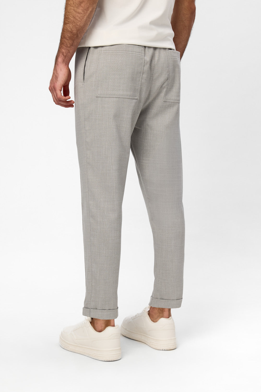 Thom Grey Melange Cloth Pants