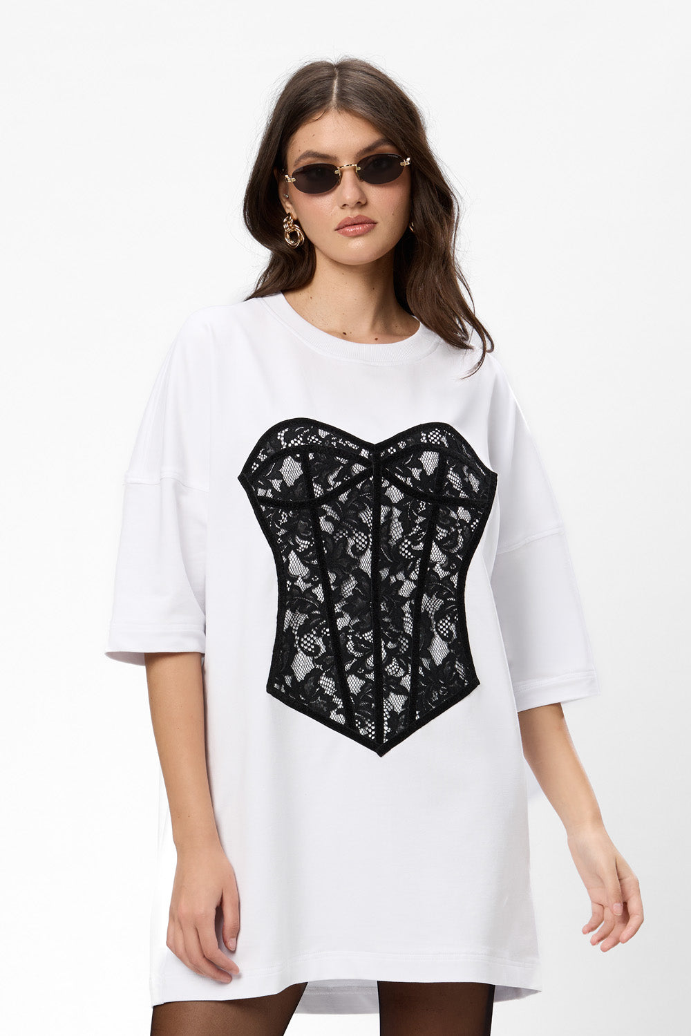 Silhouette Stitched Corset White Dress