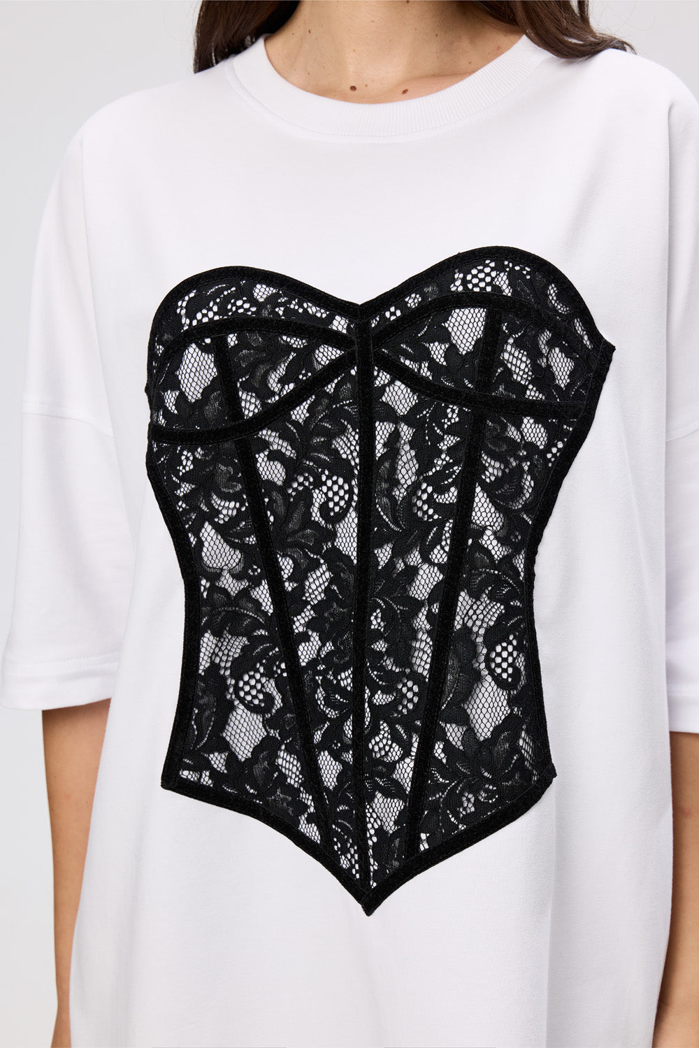 Silhouette Stitched Corset White Dress