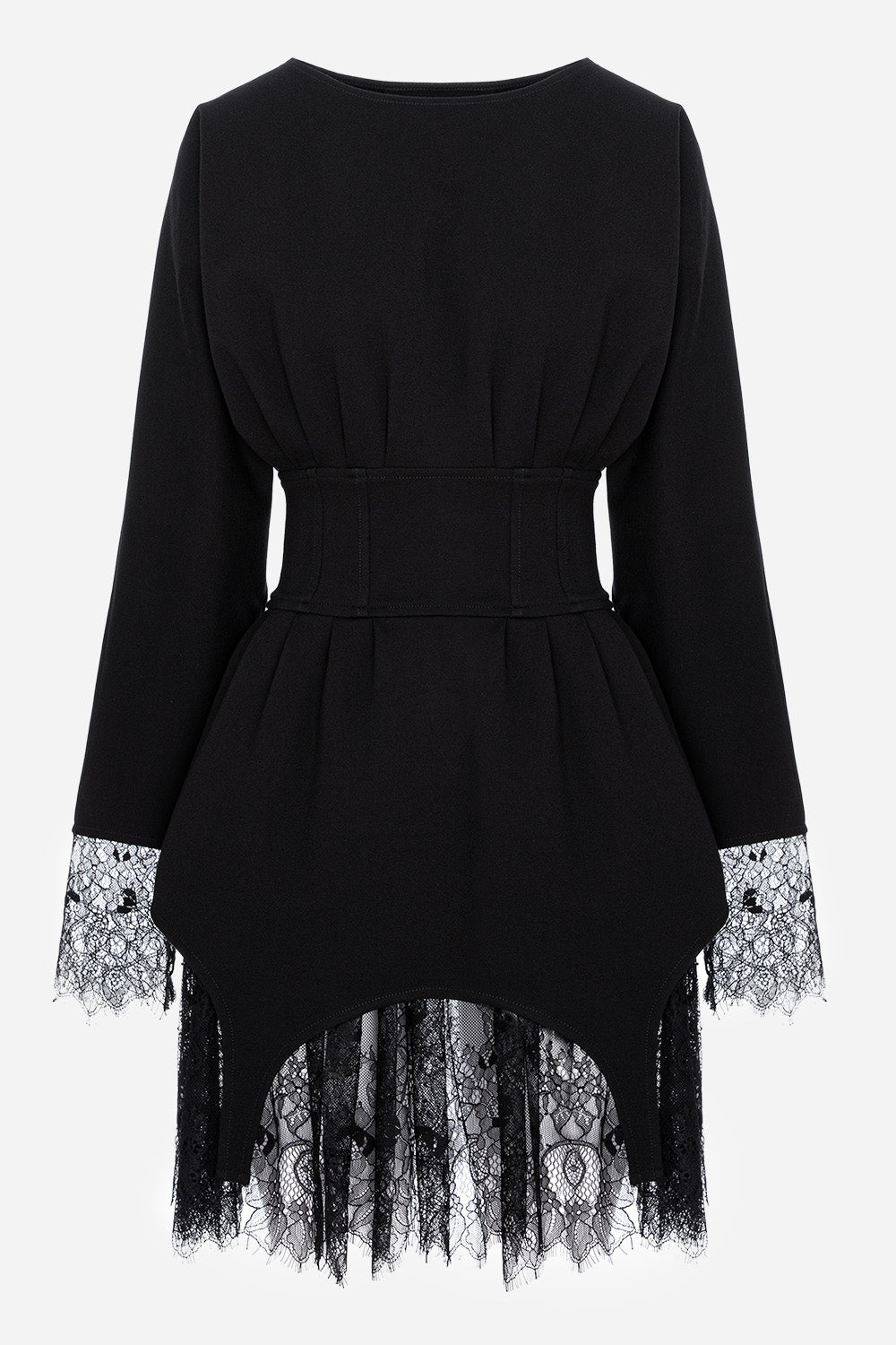 Kaya v2 black dress with lace and garter straps