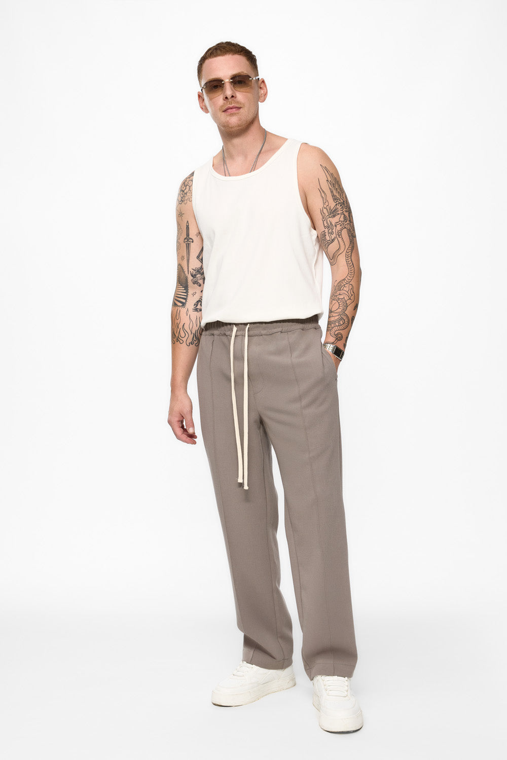 Pantaloni stofa 247 | Bărbați | Bej | Stil Modern & Elegant | Confort & Funcționalitate | Atelier Hamza