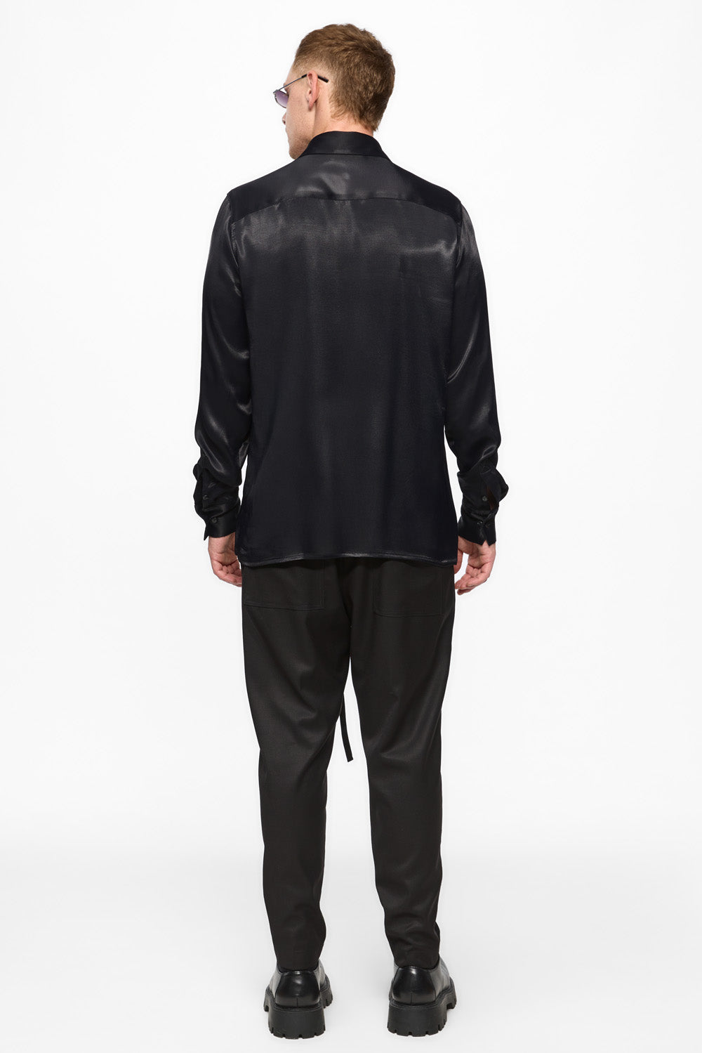 Thom black viscose shirt