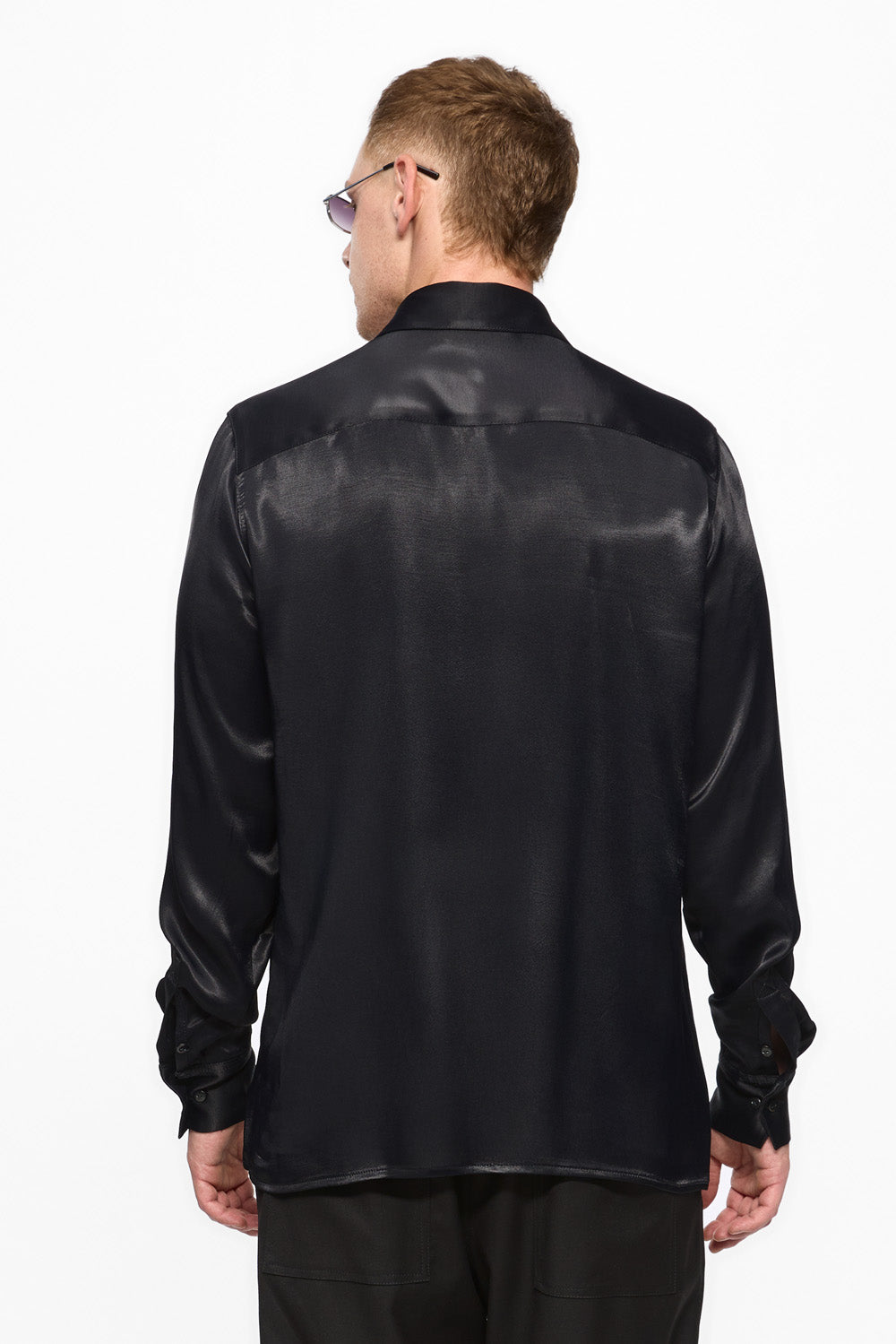 Thom black viscose shirt