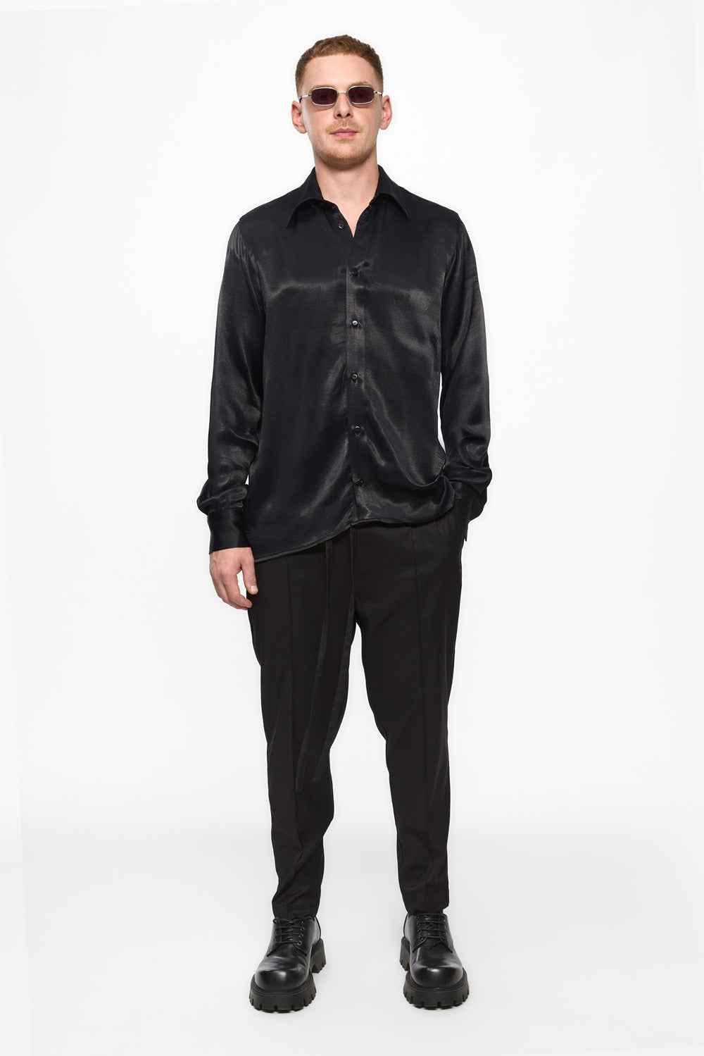 Thom black viscose shirt