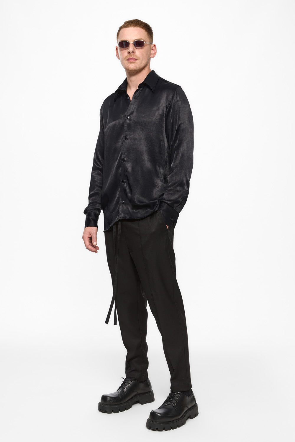 Thom black viscose shirt