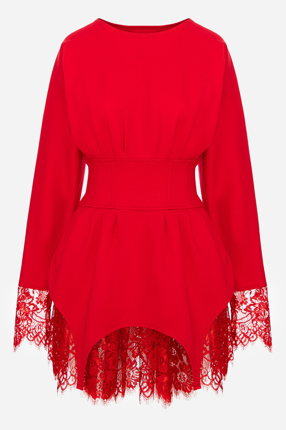 Czarna bluzka-sukienka Kaia z rękawami na gumkę i ukrytym zamkiem bocznym.