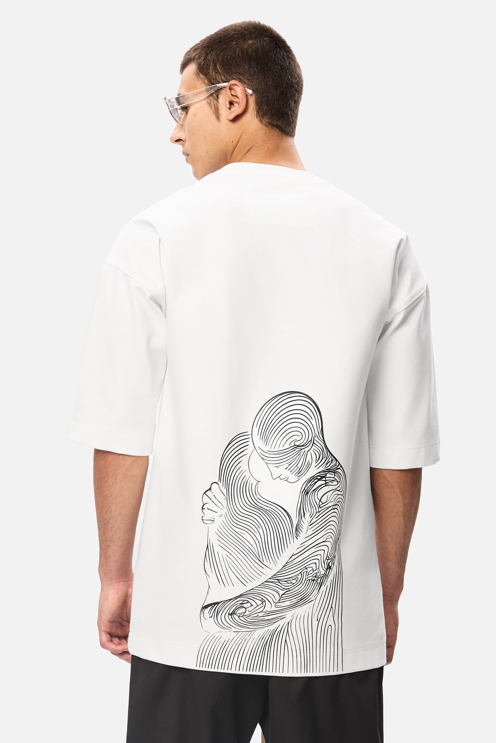 Tricou cu imprimeu Tranquillity oversized | Confort & Eleganță | Alb | Atelier Hamza