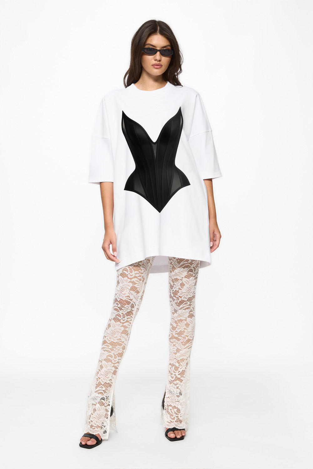 Contour Printed White Dress
