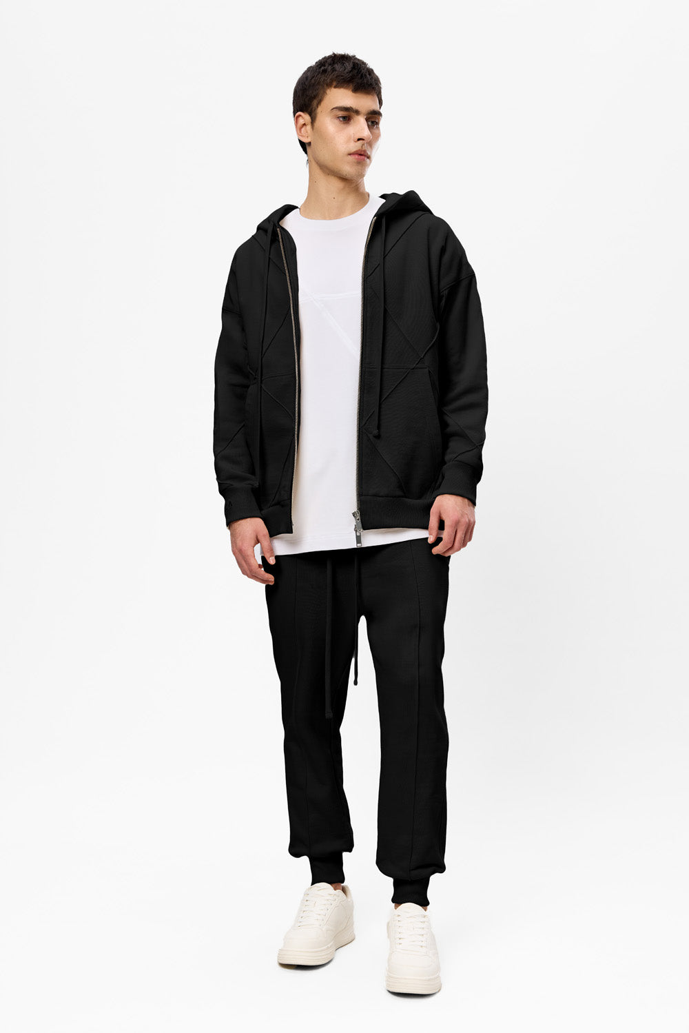 Crudo V2 Black Cotton Hoodie