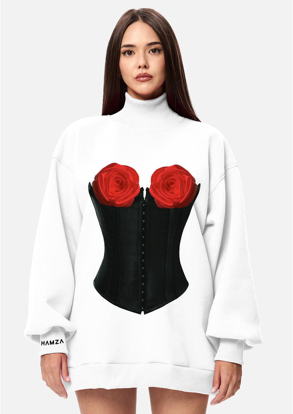 Charmante Red Fleece Turtleneck W