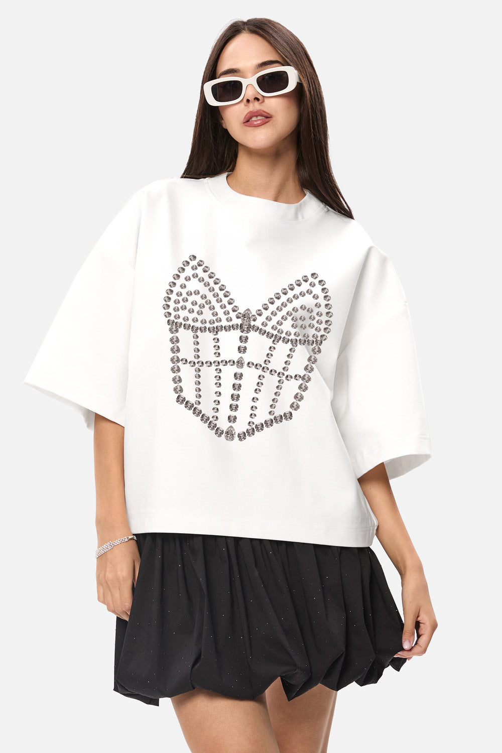 Tricou de femei cu imprimeu La Perle | Confort & Eleganță | Off White | Atelier Hamza