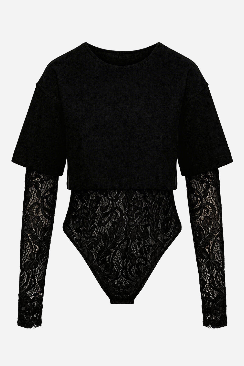Osaka Black Top with sheer lace Body