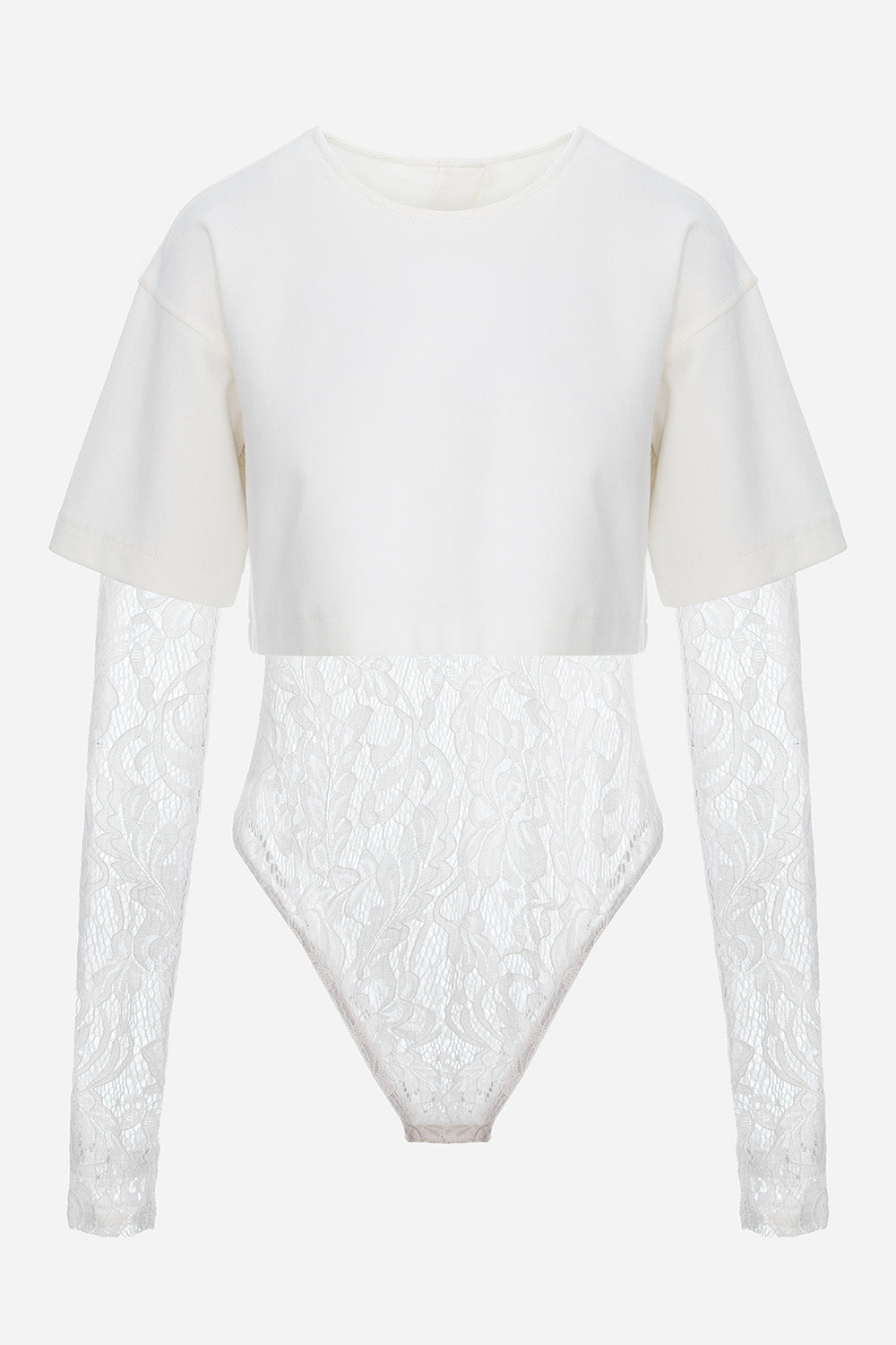 Osaka Off-White Top with sheer lace Body