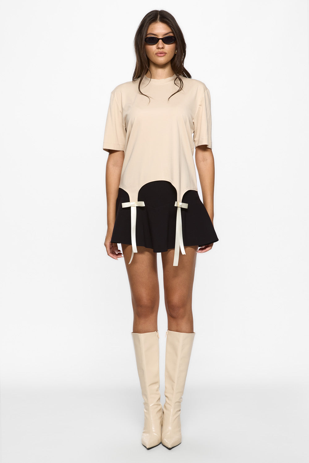 Charme Vanilla T-shirt with hand applied bows