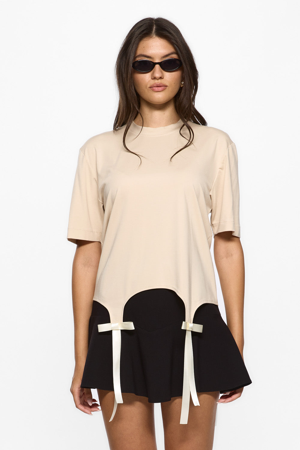 Charme Vanilla T-shirt with hand applied bows