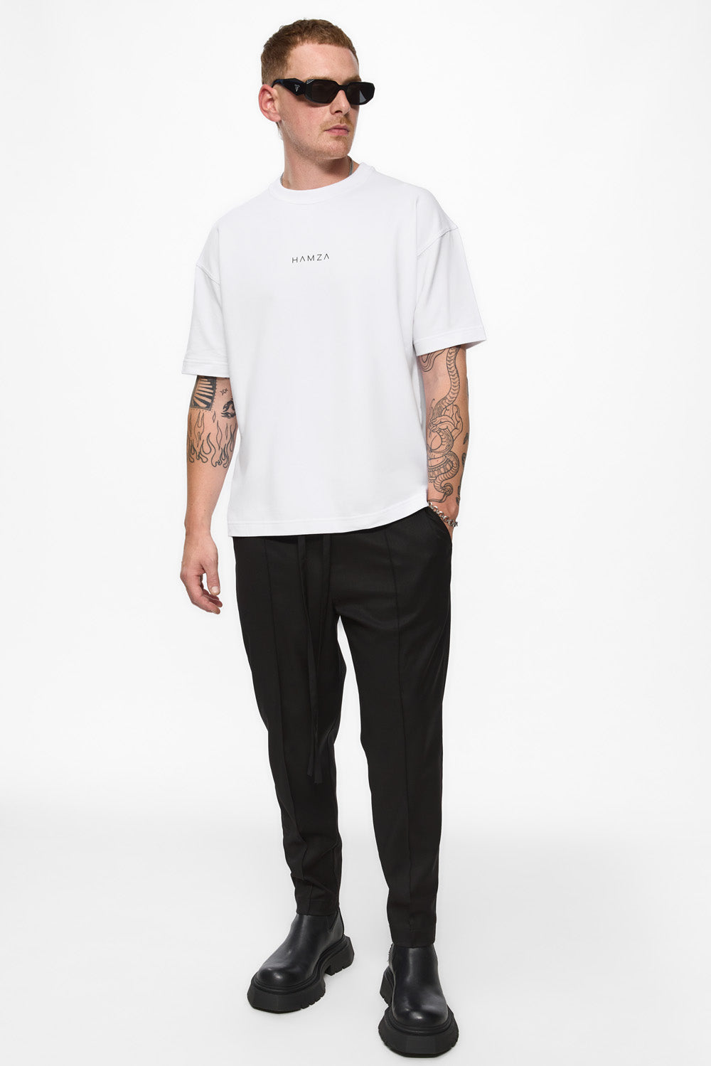 Riyad Printed T-Shirt | Men | White | Modern and Elegant Style | Comfort and Functionality | Atelier Hamza