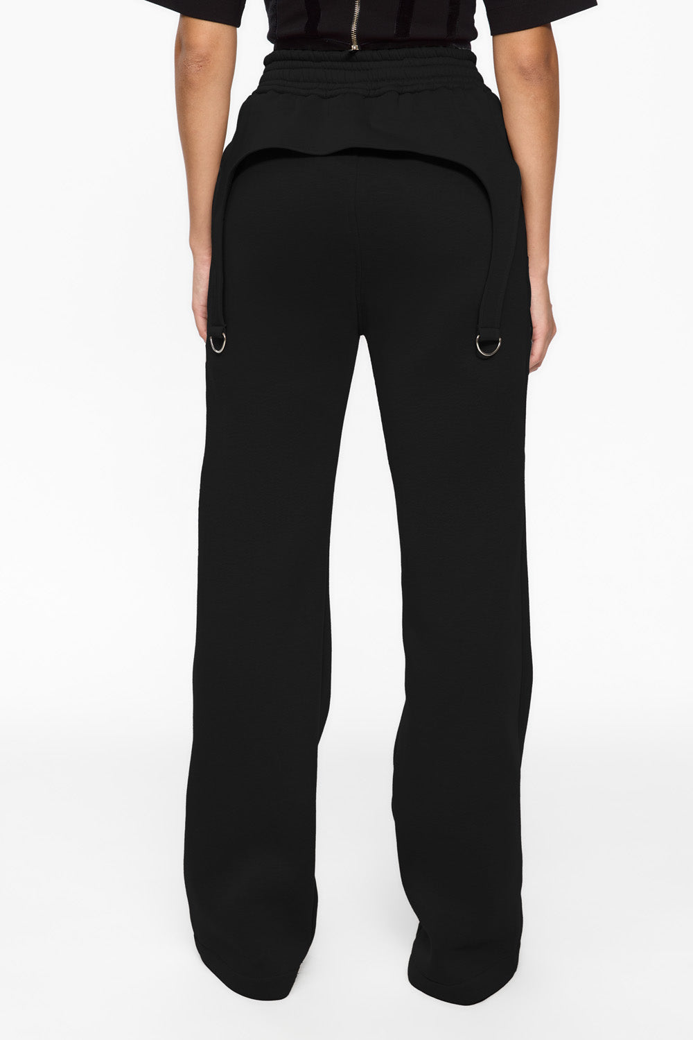 Goddess Black with garter straps fleece Pants
