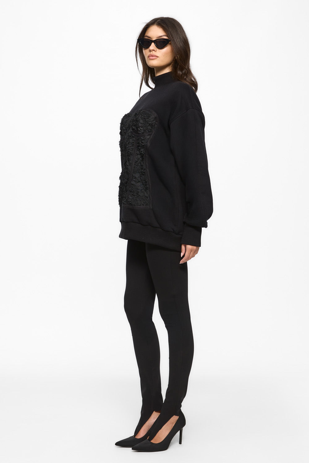 Kora Rose Black Turtleneck