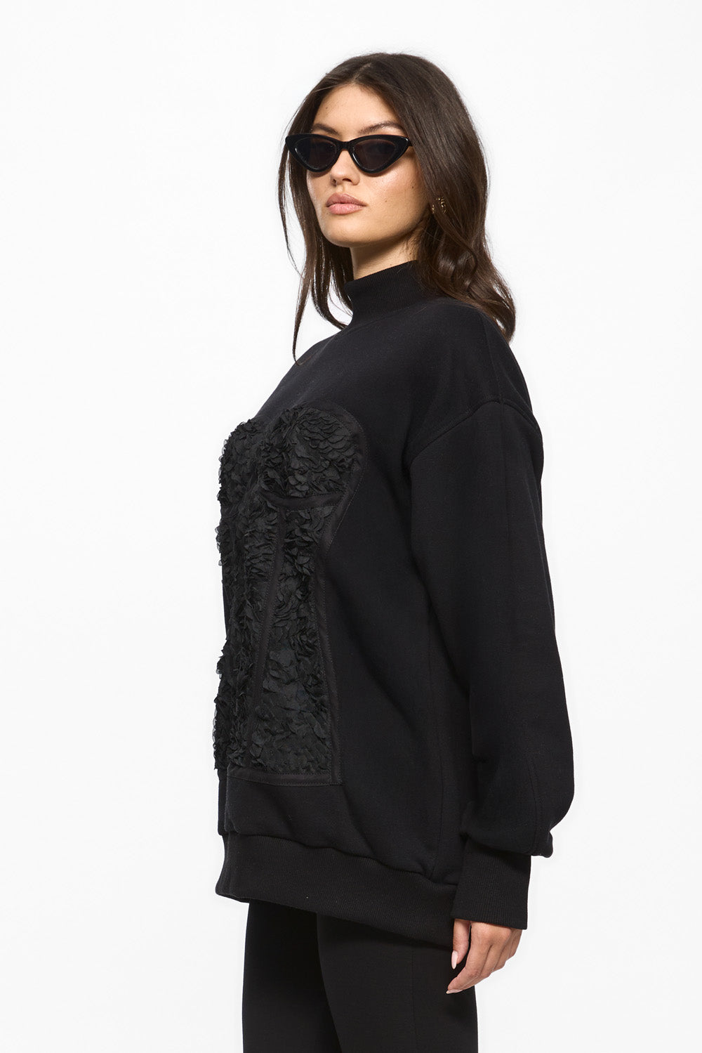 Kora Rose Black Turtleneck