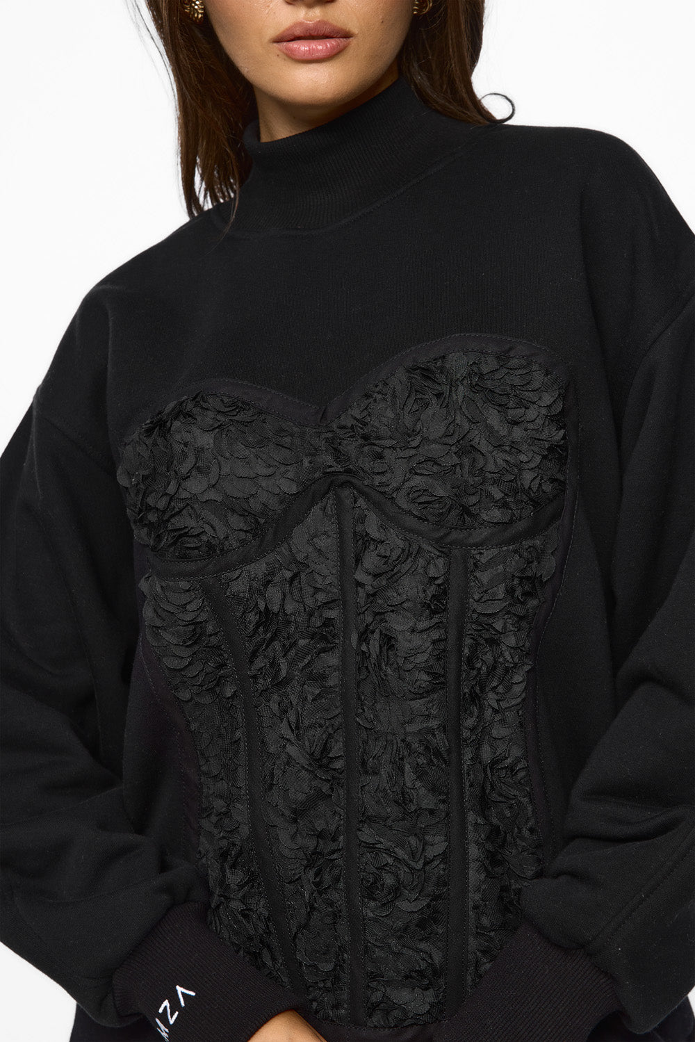 Kora Rose Black Turtleneck