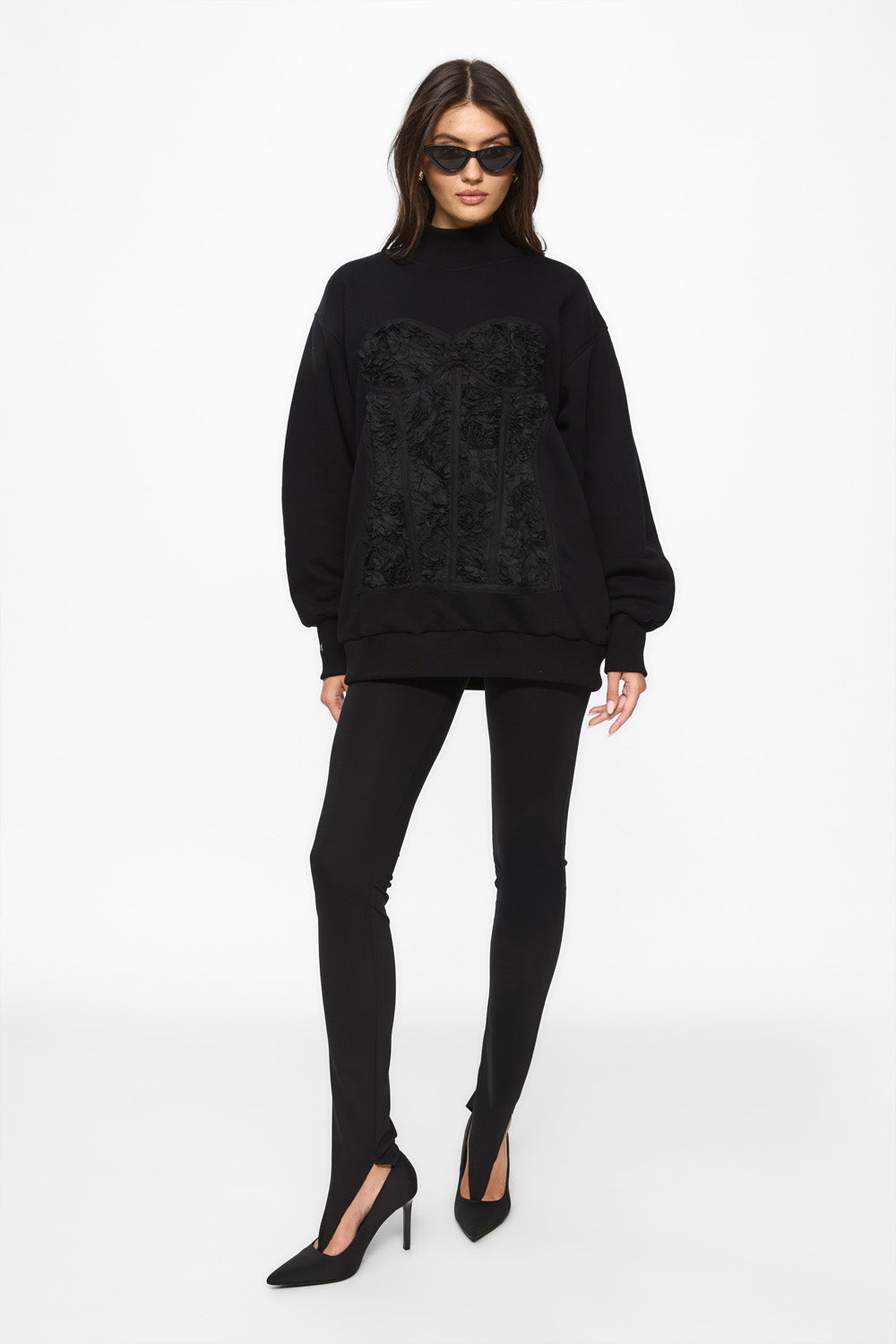 Kora Rose Black Turtleneck