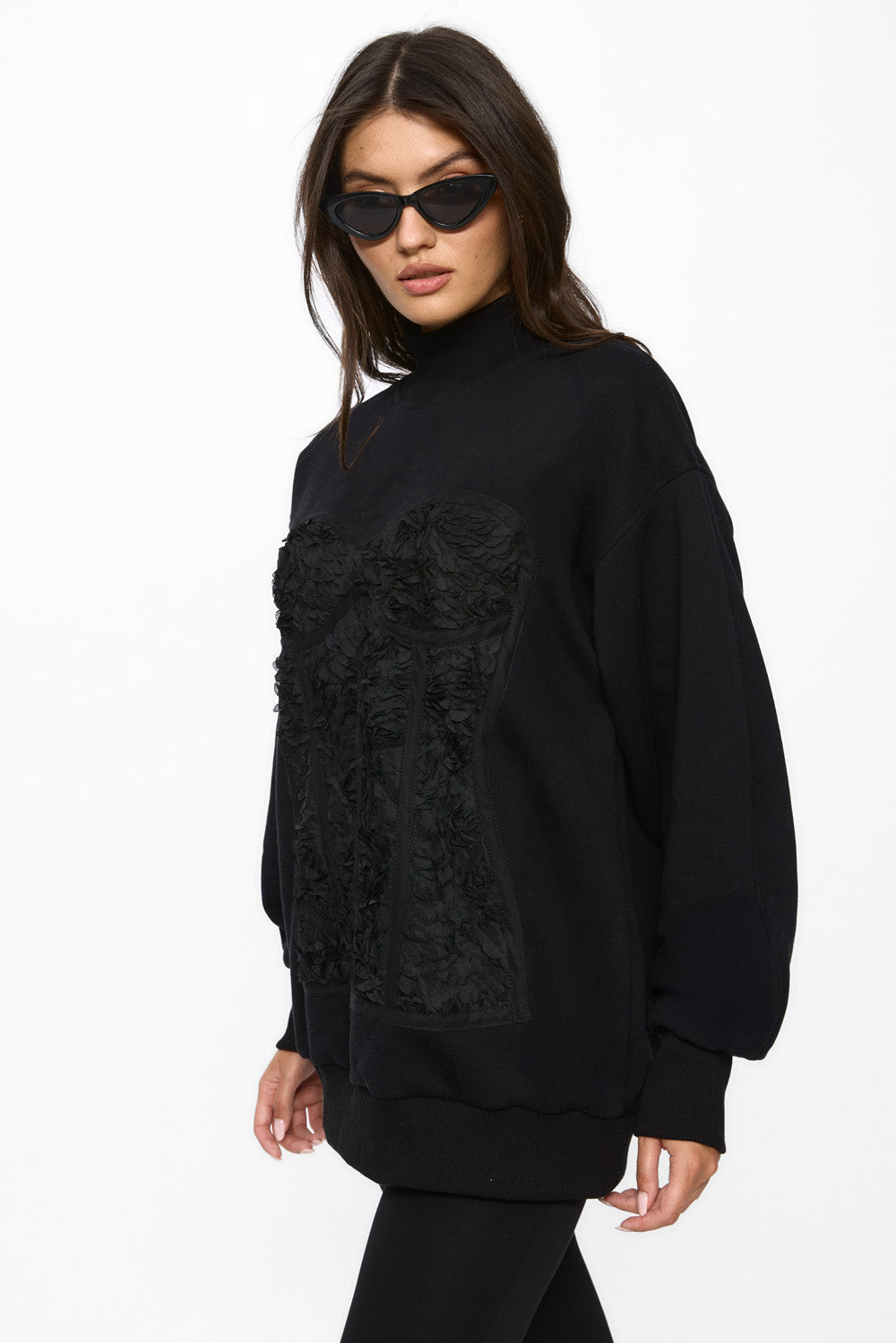 Kora Rose Black Turtleneck