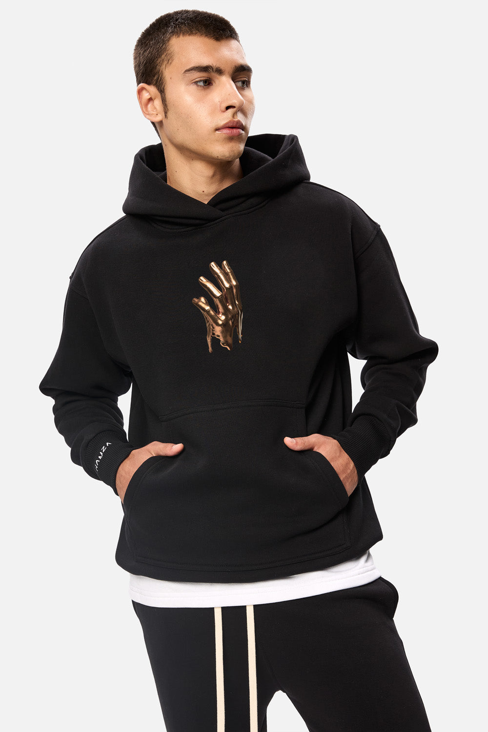 Midas printed fleece Black Hoodie