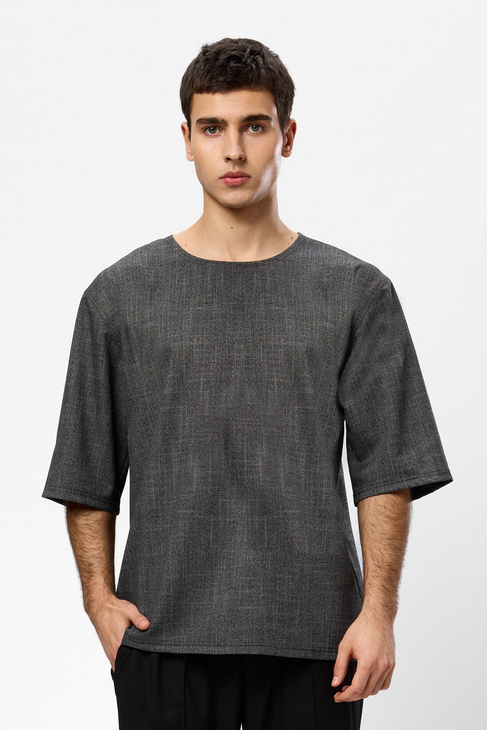 Thom grey melange cloth T-shirt