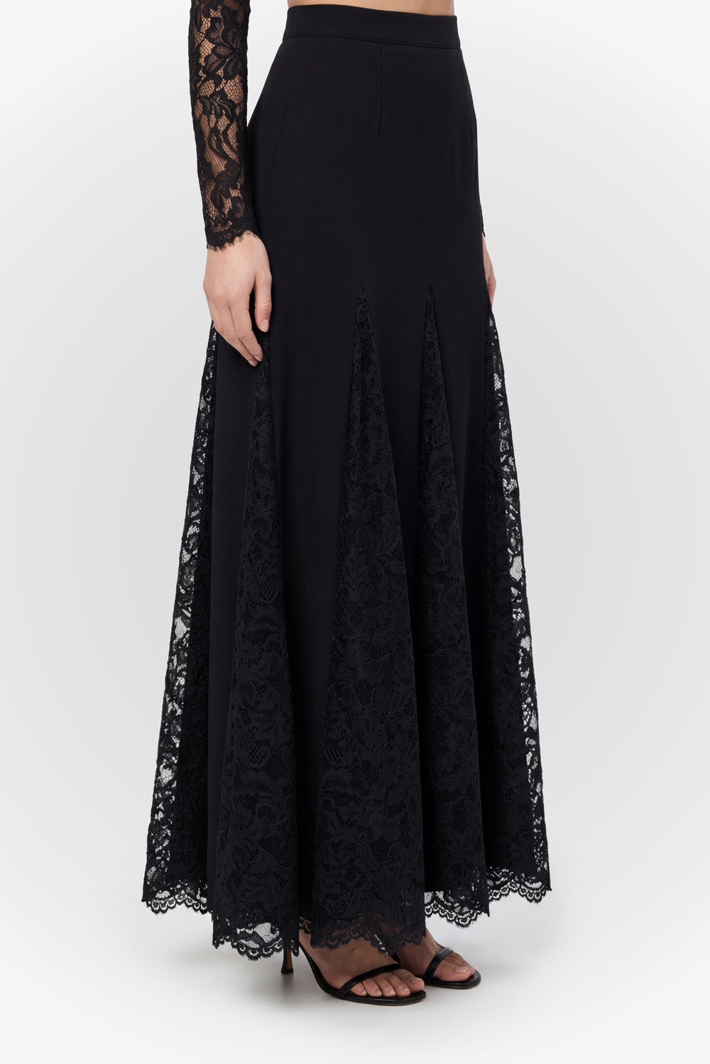 Spódnica Snowflake z czarnymi koronkami