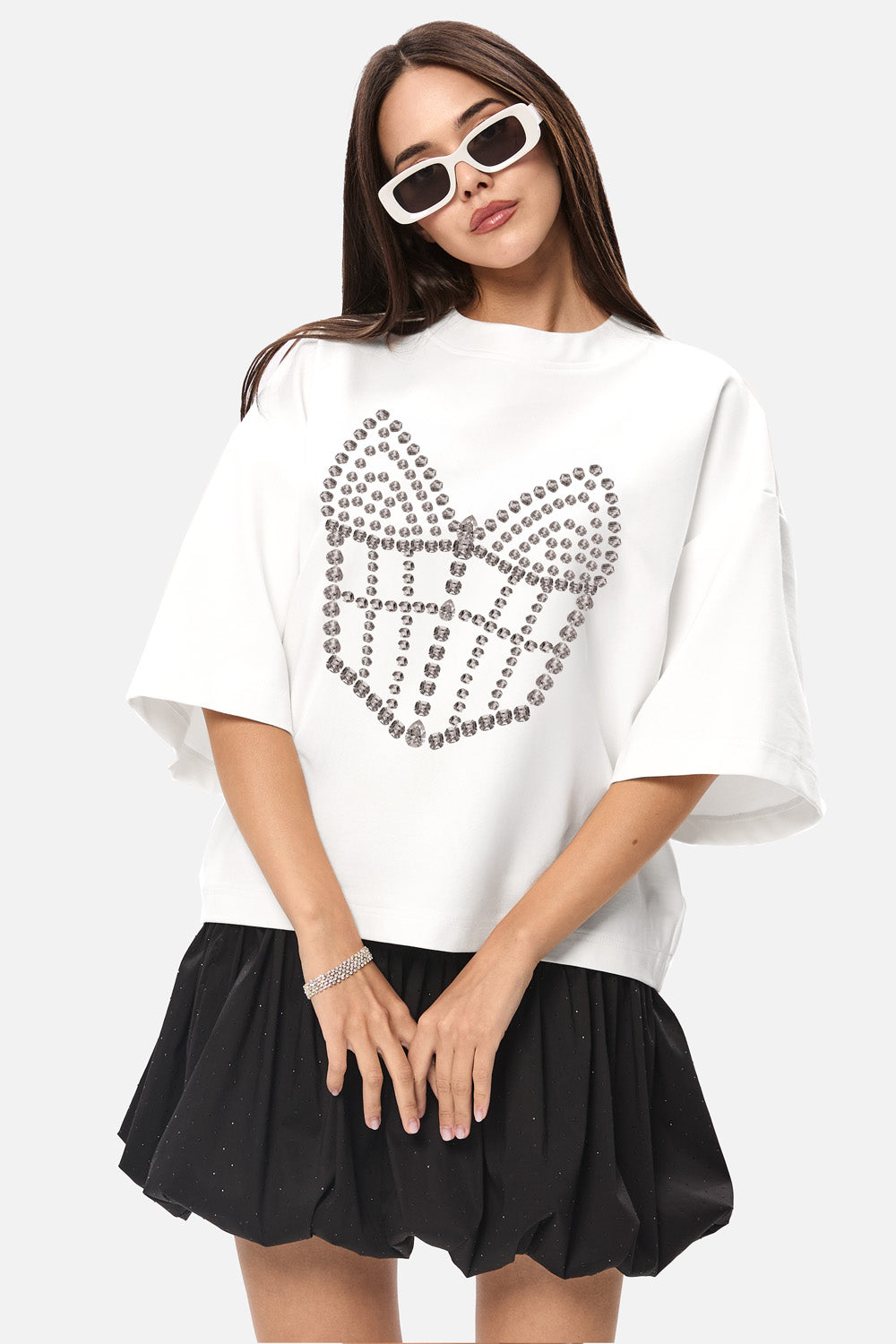 Tricou de femei cu imprimeu La Perle | Confort & Eleganță | Off White | Atelier Hamza