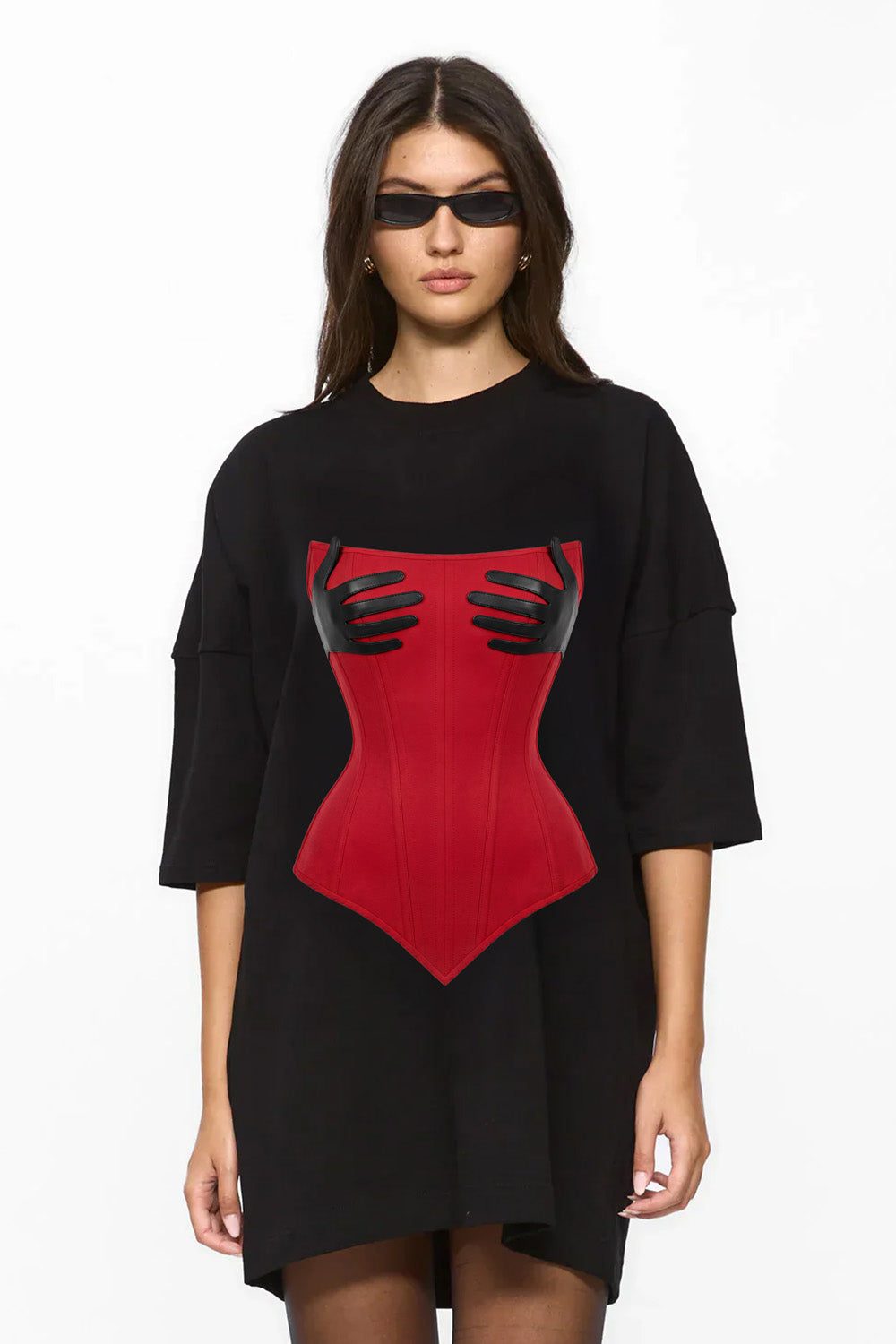 Noir V2 printed Black Dress