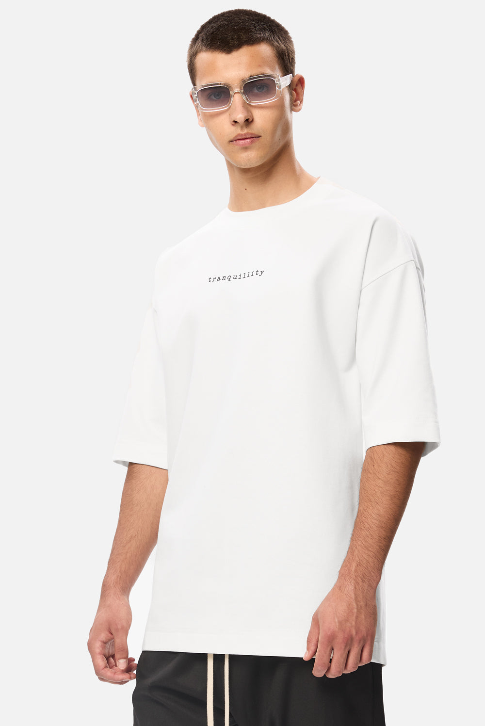 Tricou cu imprimeu Tranquillity oversized | Confort & Eleganță | Alb | Atelier Hamza