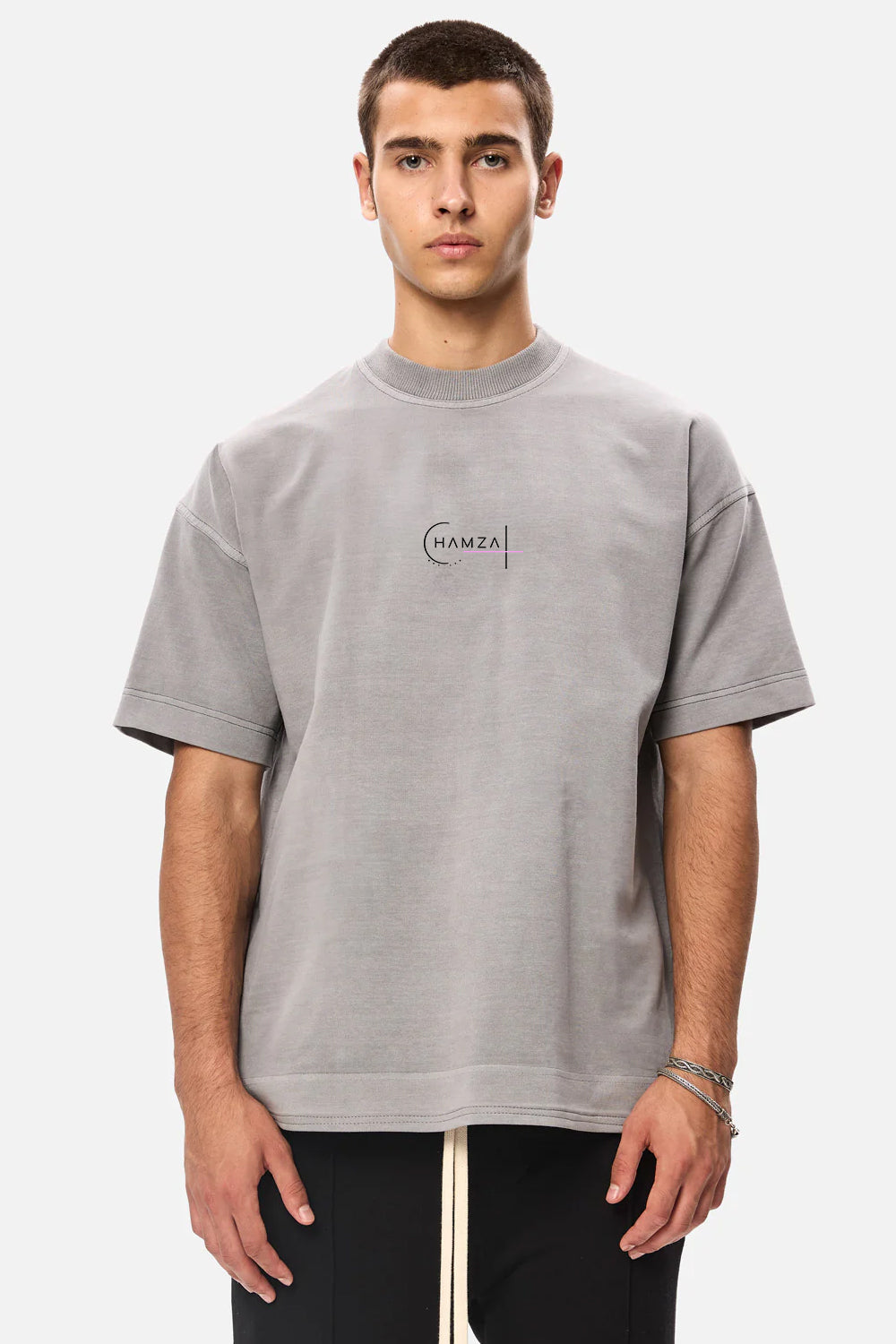 Tricou Cu Print David X vintage de barbati | Confort & Eleganță | Gri| Atelier Hamza