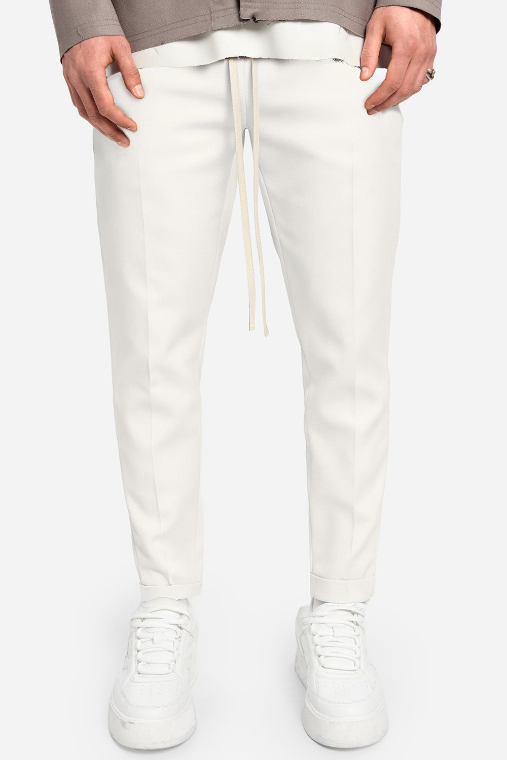 Pantaloni din stofa Thom | Bărbați | Alb | Stil Modern & Elegant | Confort & Funcționalitate | Atelier Hamza