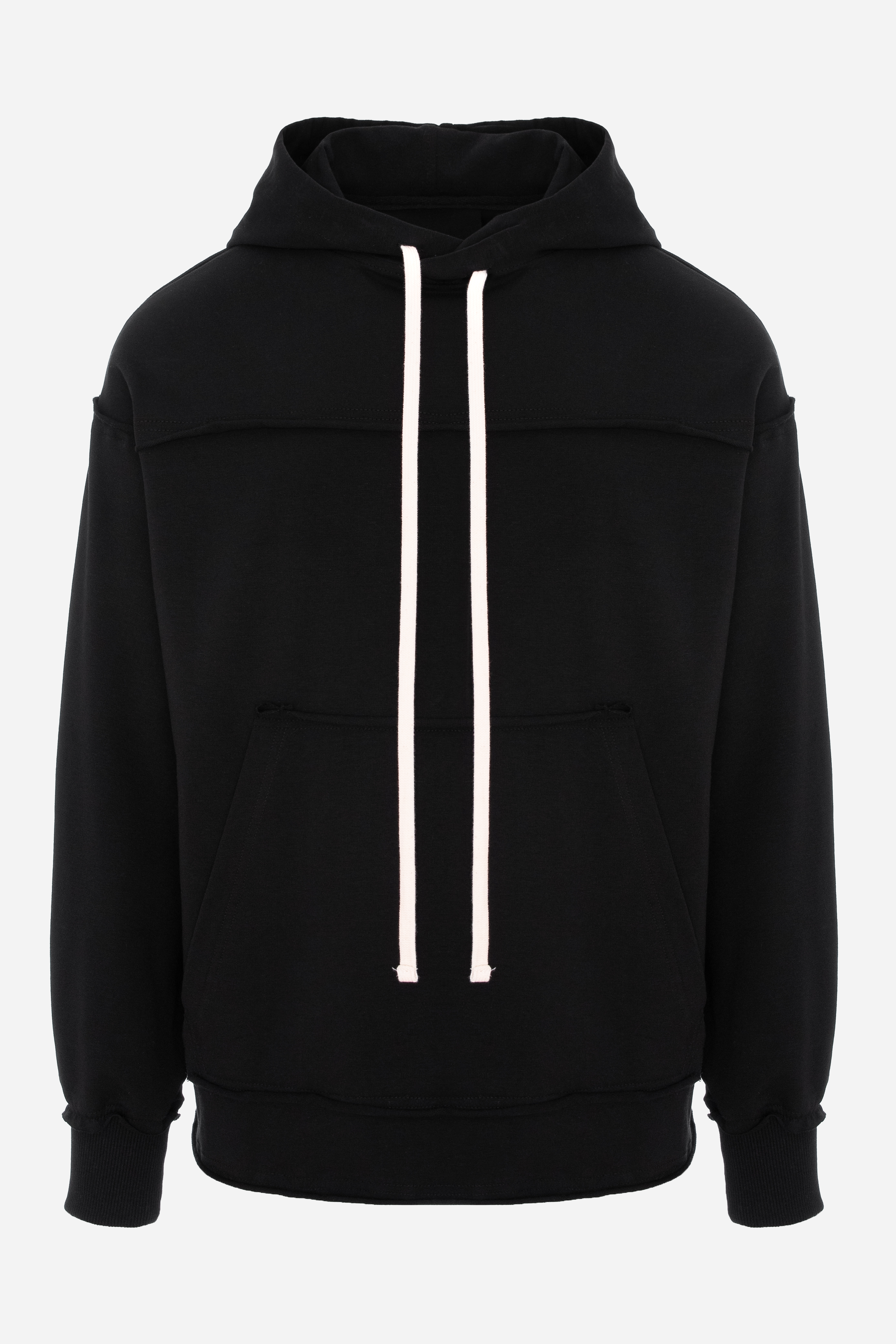 Crudo 2.0 Black Unfinished edges Hoodie