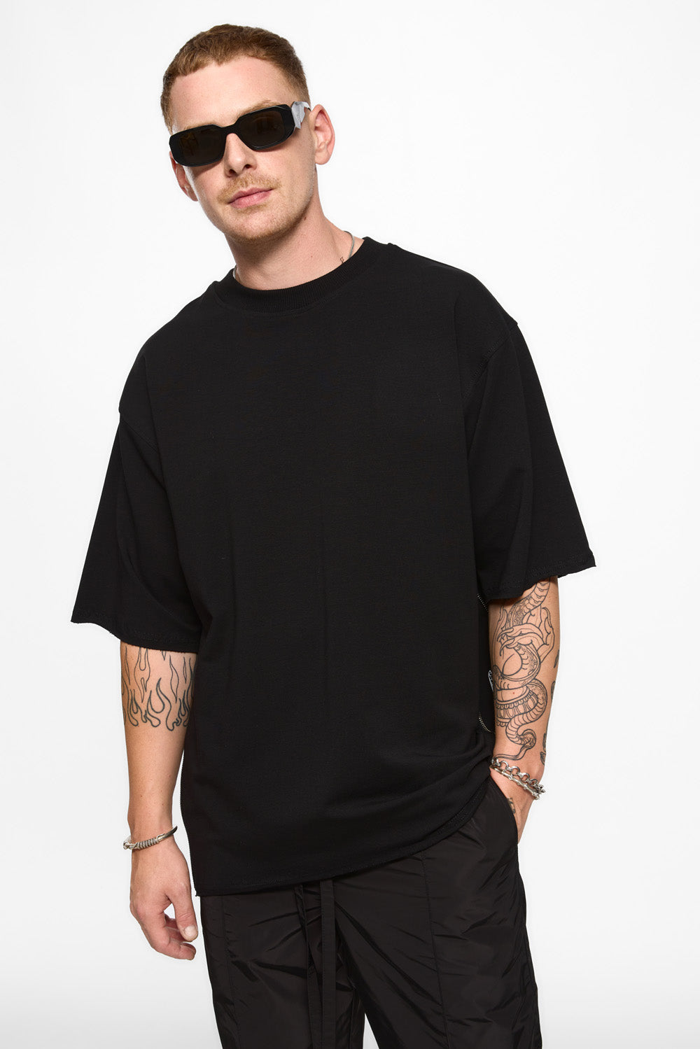 Dark printed black T-shirt