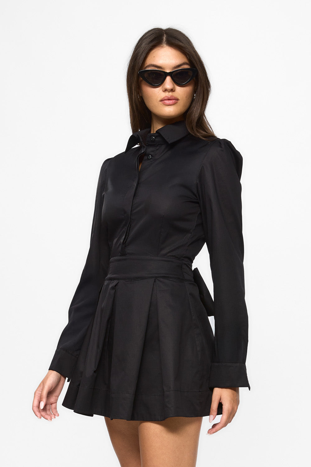 Amis poplin mini dress | Women | Black | Modern and elegant style | Comfort and functionality | Atelier Hamza