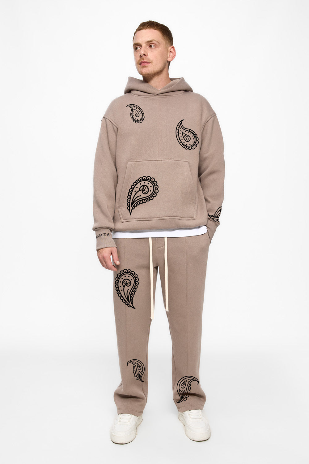 Bandana beige fleece Hoodie