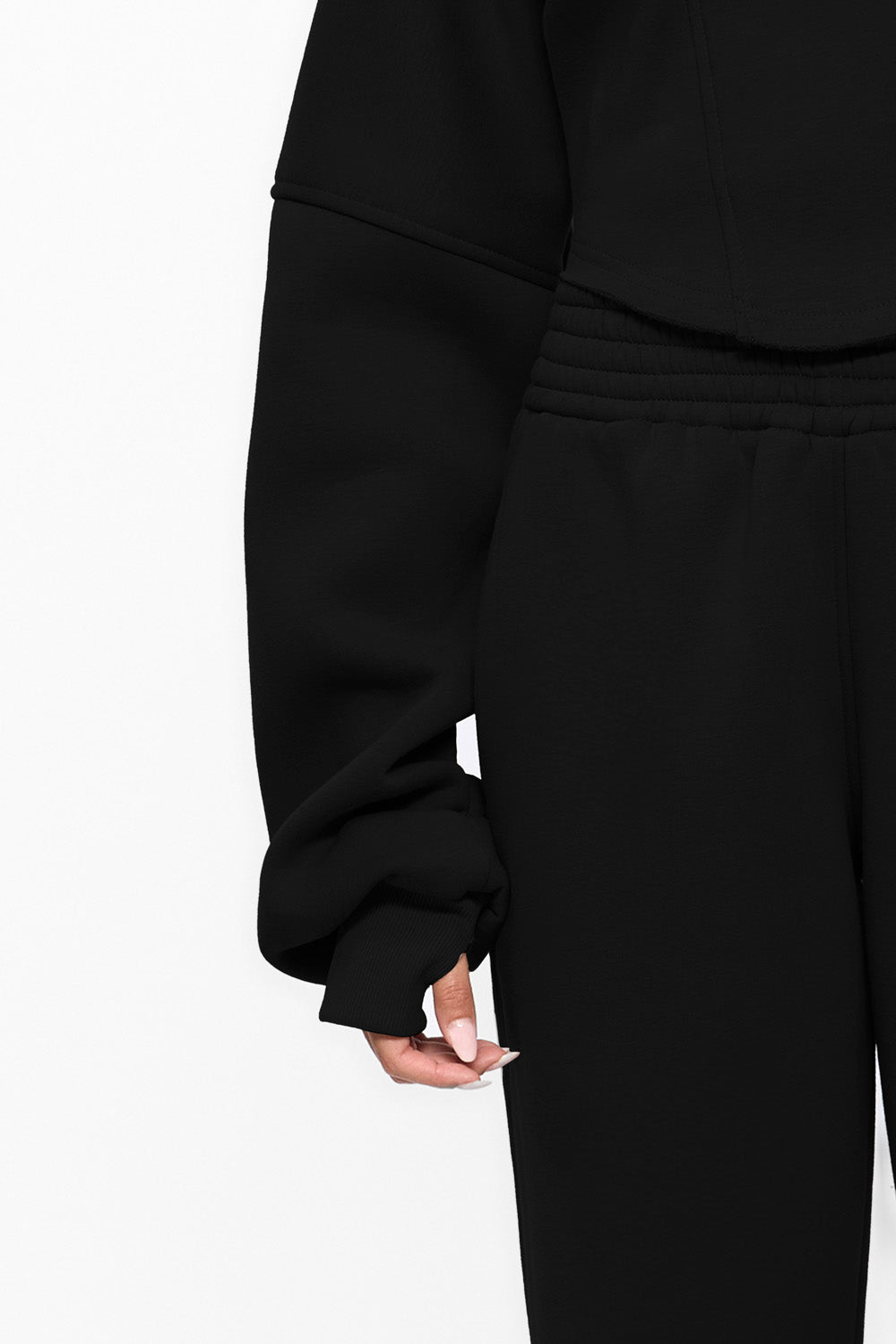 Goddess Black Corset fleece Turtleneck