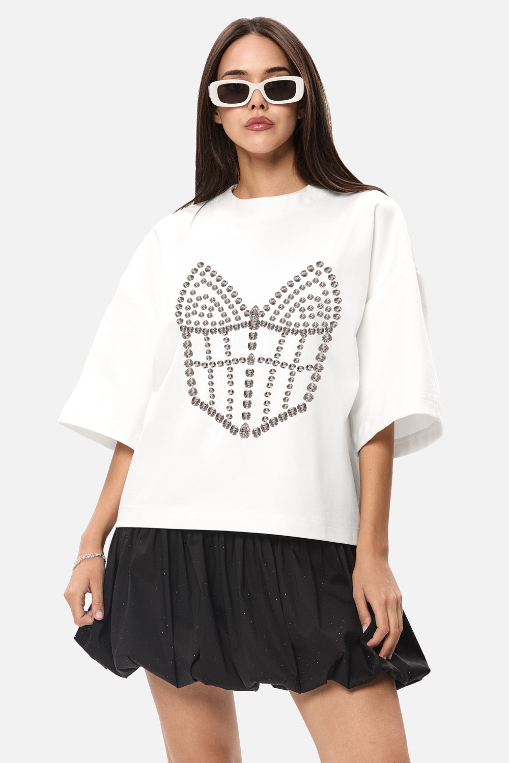 Tricou de femei cu imprimeu La Perle | Confort & Eleganță | Off White | Atelier Hamza