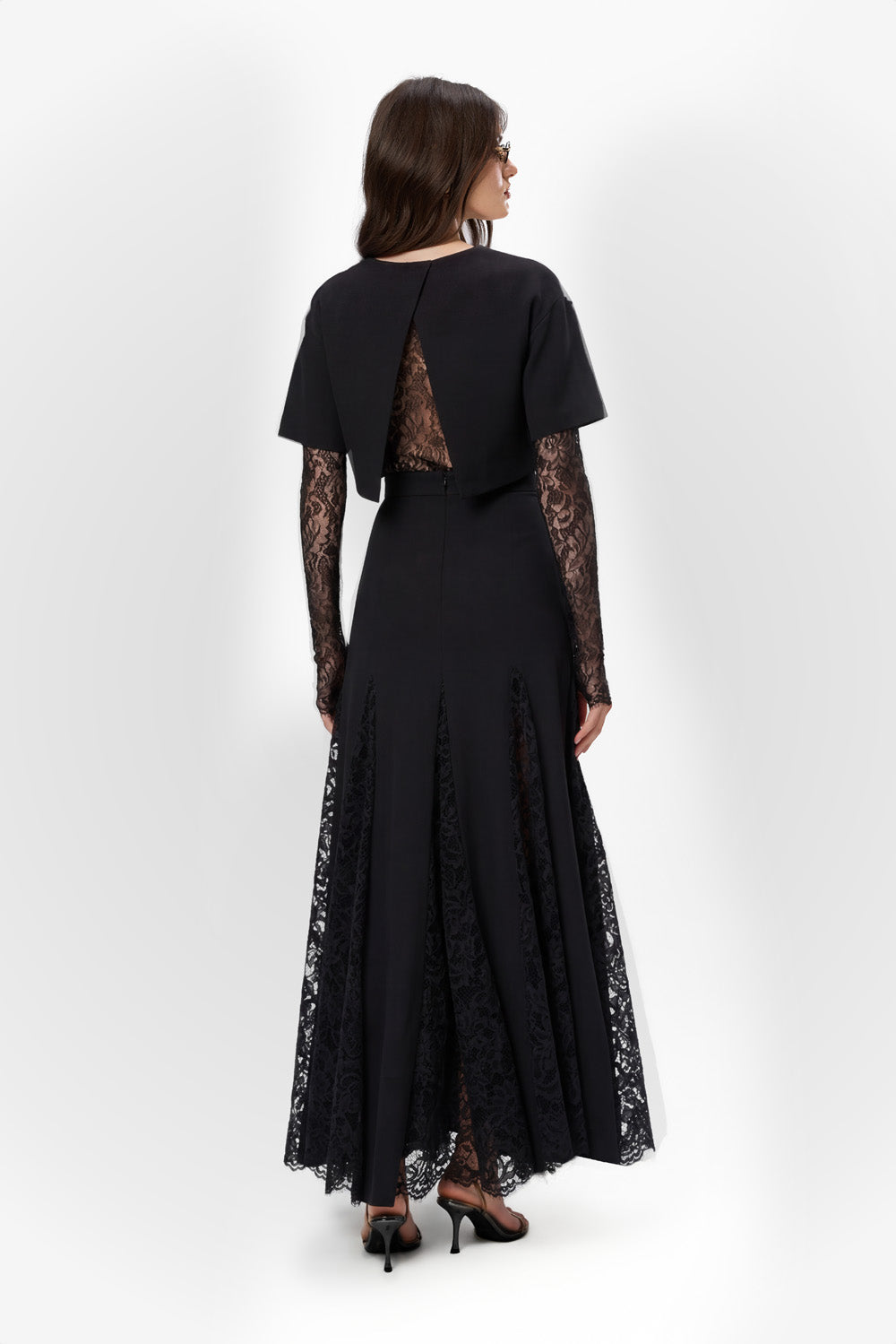 Osaka Black Top with sheer lace Body