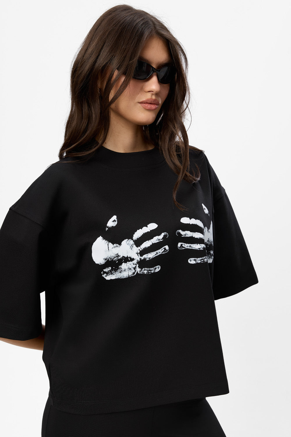 Hands Bra printed Black T-Shirt
