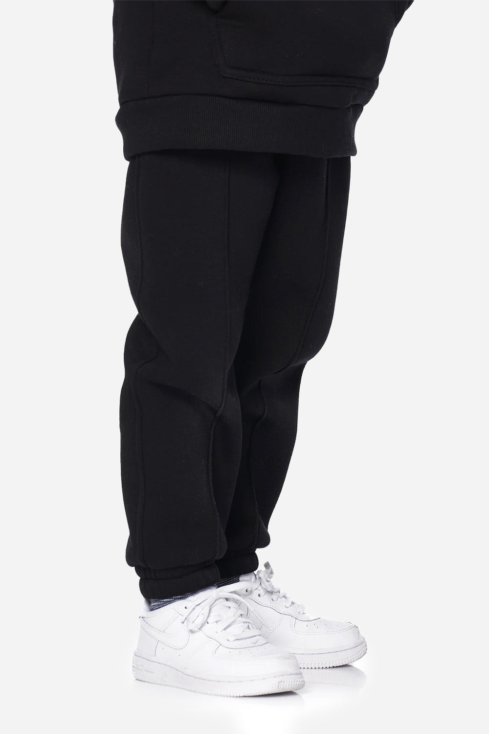 Pantaloni negriu copii "Teddy" cu design ursuleț, mânecă lungă, jucăuș, Atelier Hamza.